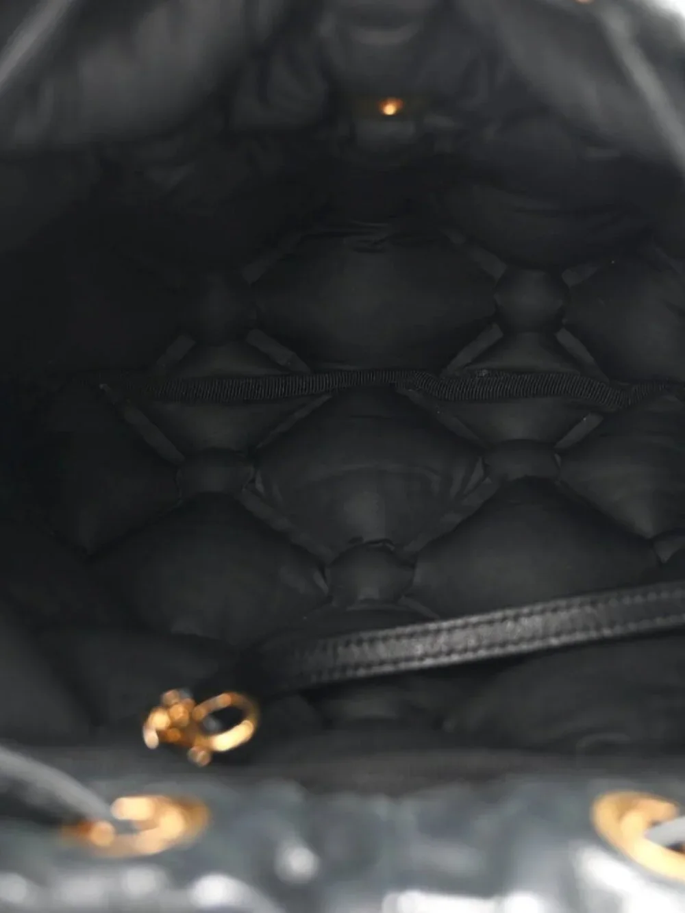 Chanel Iridescent Calfskin Quilted Chesterfield Backpack Black Shoulder Bag